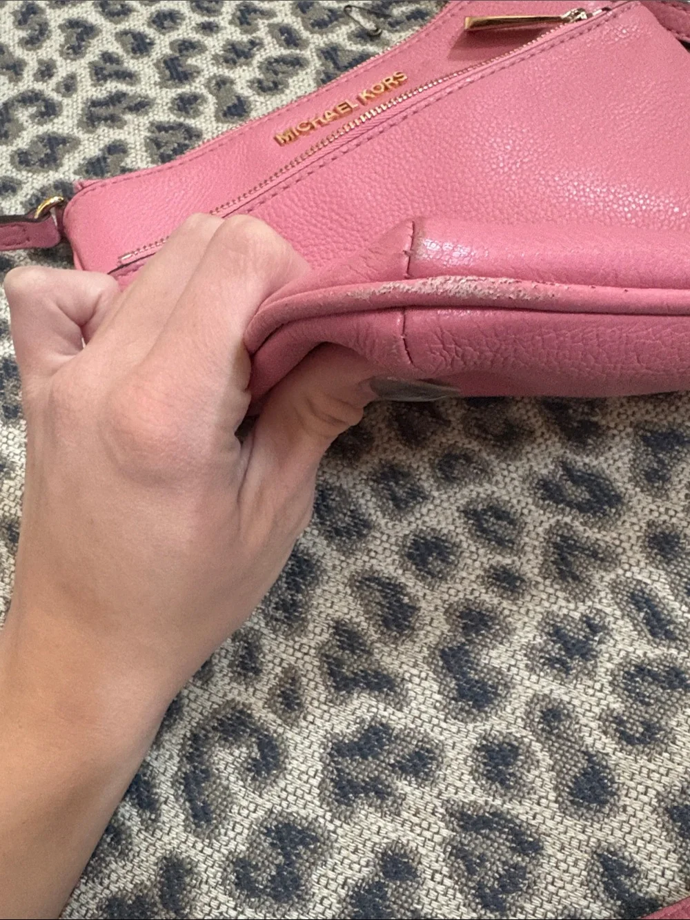Michael Kors Pink Pebbled Leather Crossbody Purse